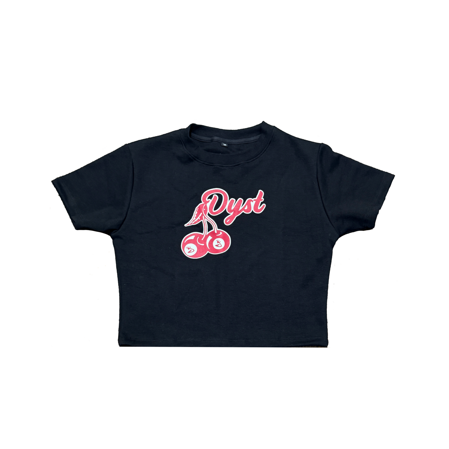 CHERRY CROP TOP [BLACK]